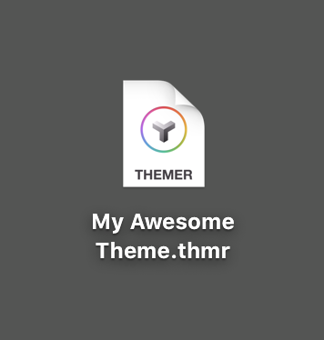 themer GUI's custom .thmr file extension and icon